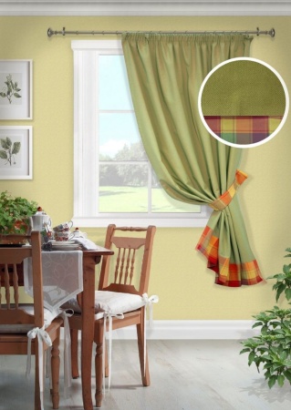 Штора "Монпасье Monpasie" 136х175 зеленый