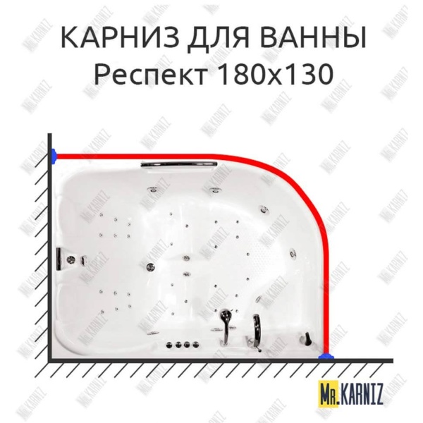 Карниз для ванны Triton Респект 180х130 Усиленный 25 мм