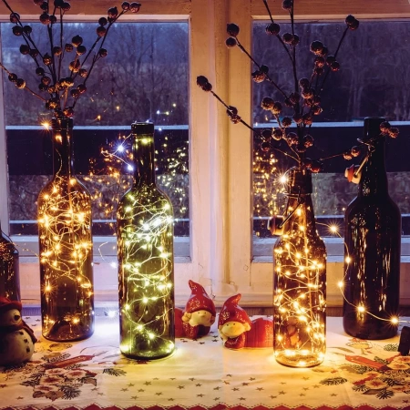 Электрогирлянда светодиодная Vegas Пробка теплый 1 м