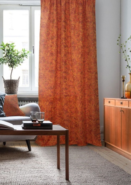 Штора на тесьме 136х270 см Arlanda с подхватом цвет кирпично-оранжевый