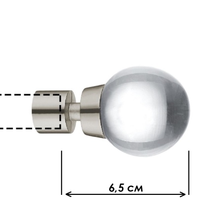 Наконечник "Шар классический", Матовый никель , Ø16мм
