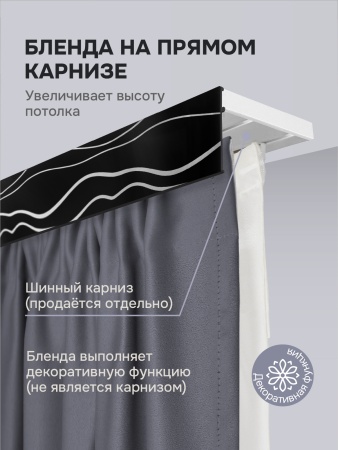 Багет для карниза 7 см, волны black