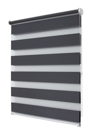 Рулонные шторы день ночь УЮТ Сальса цвет графит