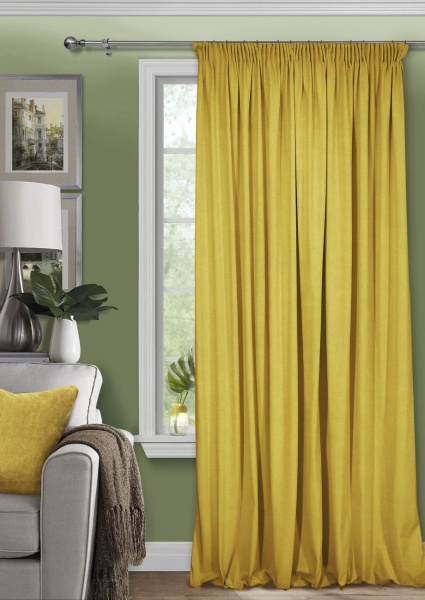 Портьера на тесьме "Pudra" 250x300 желтый