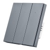 Умный Zigbee выключатель ROXIMO, трехкнопочный, серый, SZBTN01-3S