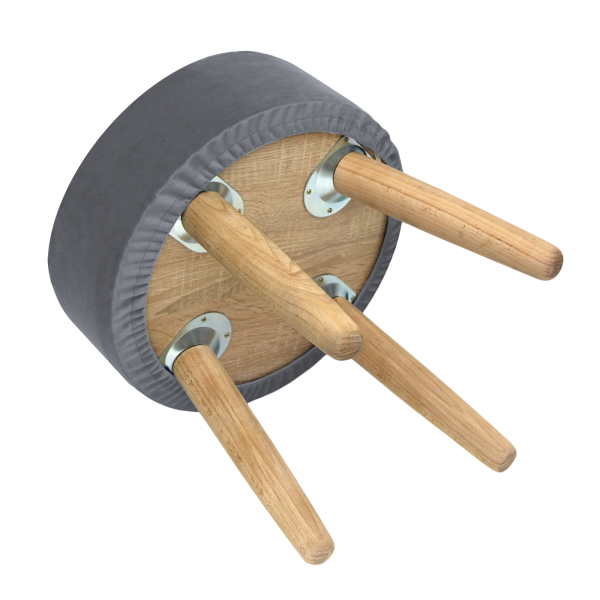 Пуф Классика круглый, цвет темно-серый