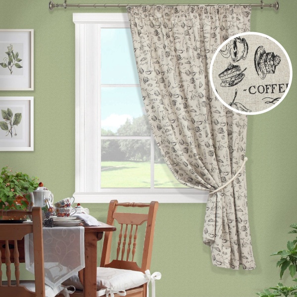 Штора на тесьме "Кофе Coffe lm" 136х175
