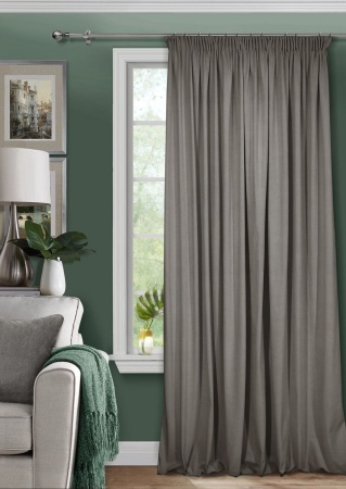 Штора на тесьме 200х270 Pudra с подхватом цвет графит