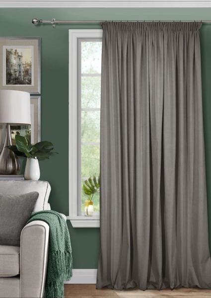 Штора на тесьме 200х270 Pudra с подхватом цвет графит