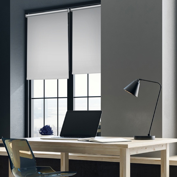 Рулонная штора, Blackout, silverback отражающий, белый 37х170