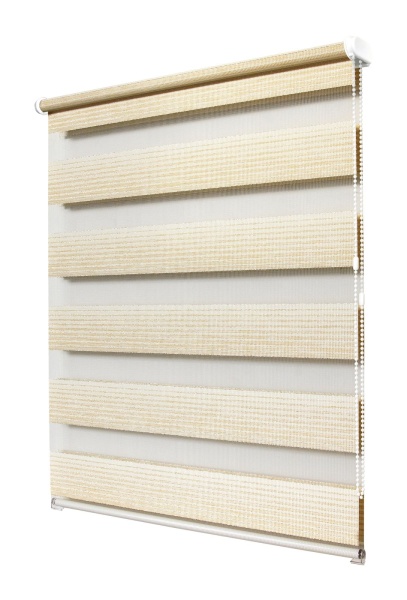 Рулонные шторы день ночь УЮТ Люрекс цвет ваниль