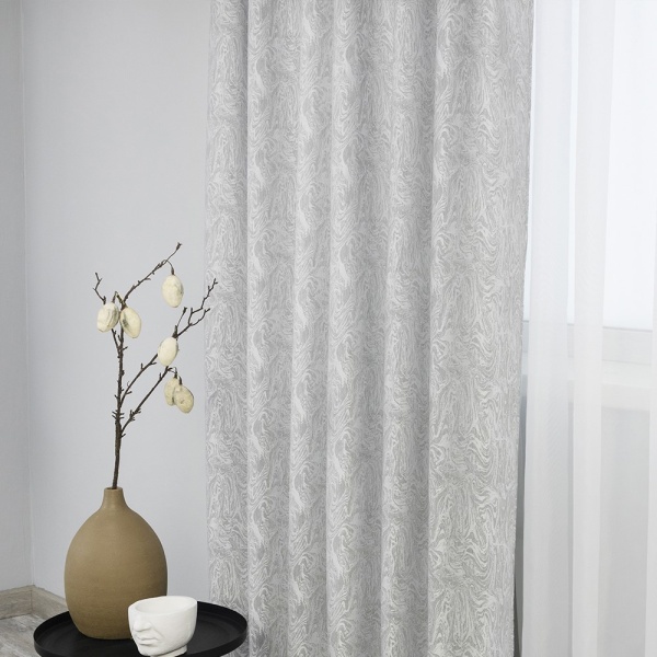 Штора на тесьме "Сабина" 160х270 цвет нежно-серый