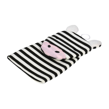 Мочалка варежка для нежной и чувствительной кожи "Зебра", 23х13 см, soft, для бани и сауны,"Банные штучки"