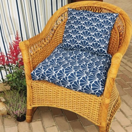 Подушка на стул с завязками 40x40 см Blue Garden с принтом