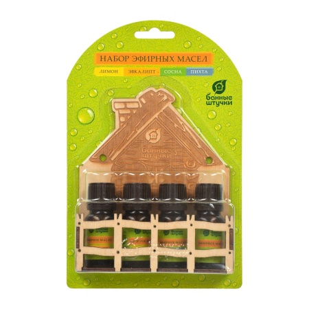 Набор эф. масел "Банька" (эвкалипт+сосна+лимон+пихта) 4 масла по 10 мл "Банные штучки"