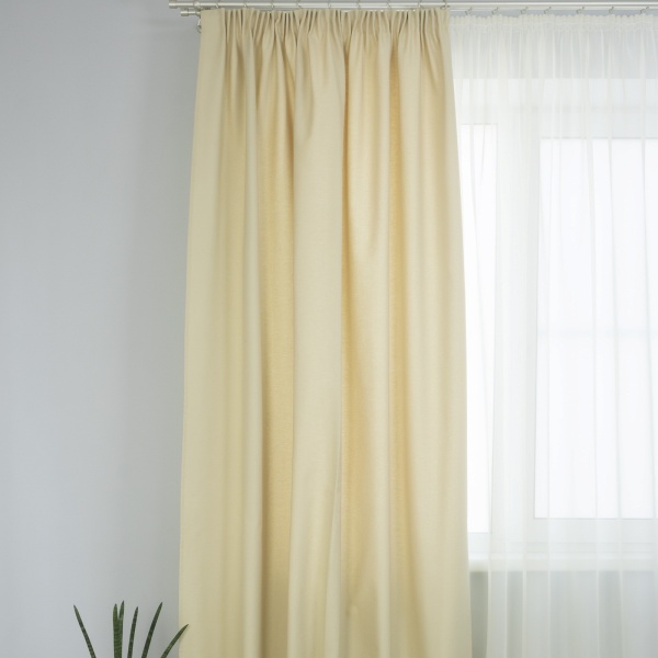 Штора на тесьме 160х270 см Sahara с подхватом цвет ваниль