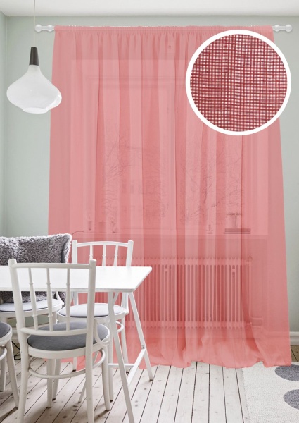 Штора на тесьме "Basicos-XL" 300х275 красный