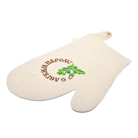 Рукавица для сауны С легким паром "Банные штучки", войлок, 100% шерсть