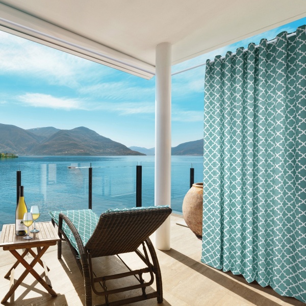 Штора на люверсах, "Morocco" 276х270 синий