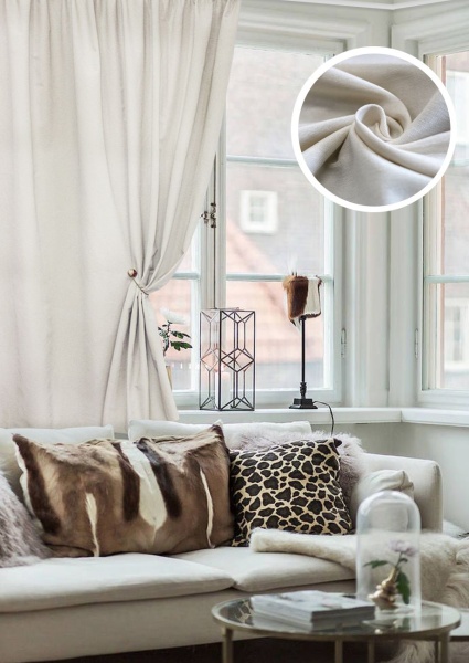 Штора на тесьме "Лонета Loneta" 138x180 шампань