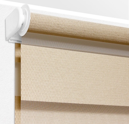 Рулонные шторы день ночь УЮТ Сальса цвет бежевый