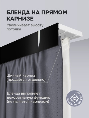 Багет для карниза 7 см, черный глянцевый