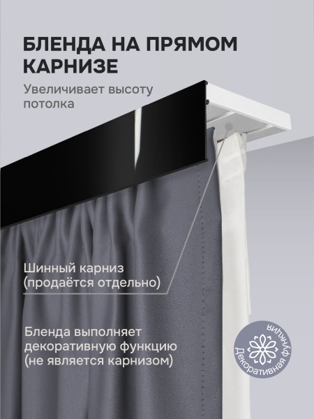 Багет для карниза 7 см, черный глянцевый