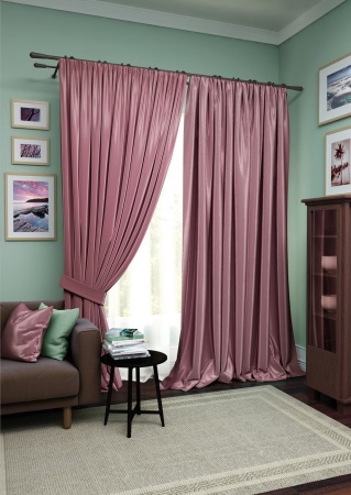 Комплект штор "Avery" 2 шторы 220х270, тюль 450х270 розовый