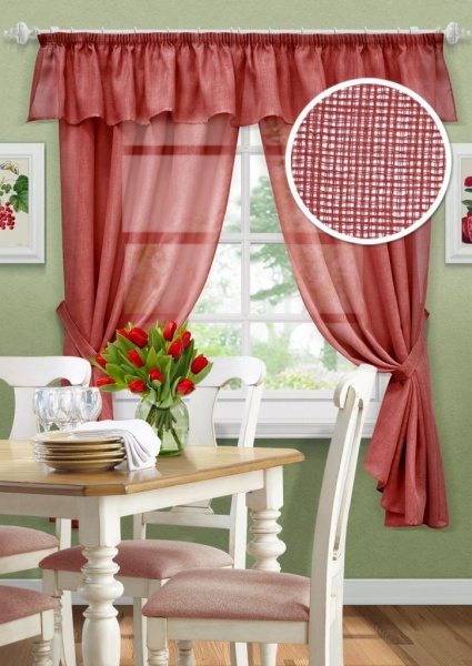 Комплект штор "Chain-S" 2 шторы 140*185 см красный