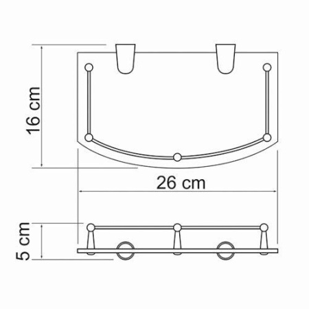 Полка стеклянная K-588