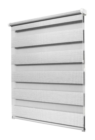 Рулонные шторы день ночь УЮТ Люрекс цвет светло-серый