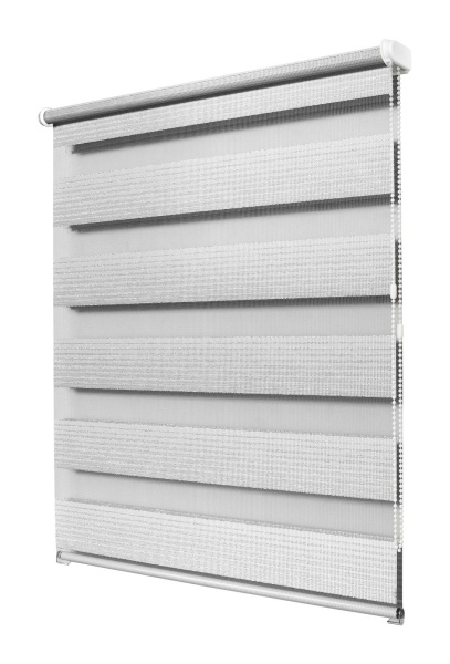 Рулонные шторы день ночь УЮТ Люрекс цвет светло-серый