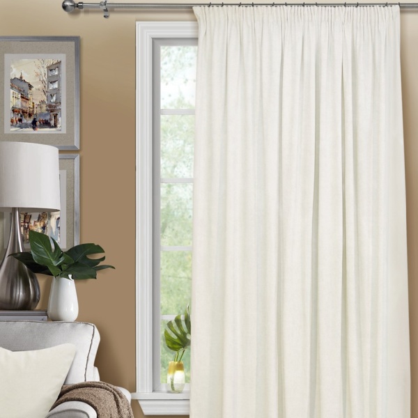 Штора на тесьме 250х300 Pudra с подхватом цвет нежно-бежевый