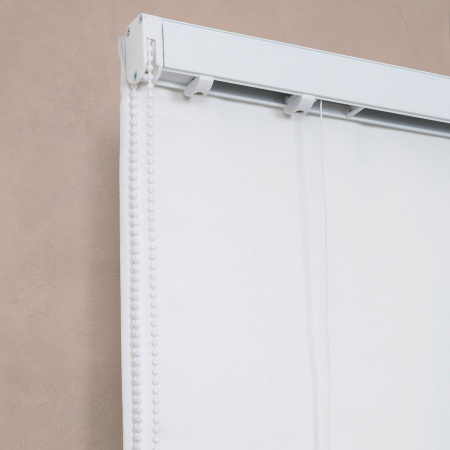 Римская штора с помпонами, Флавия Blackout на цепочном механизме, цвет белый