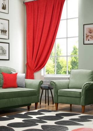 Штора на тесьме "Чинчила Chinchila" 140х270 красный