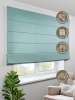 Римская штора Шанталь блеск на веревочном механизме бирюзовый