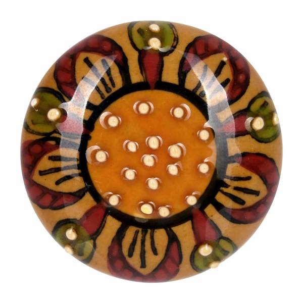 Ручки керамические для мебели Подсолнух ручная роспись цвет разноцветный (6 шт)