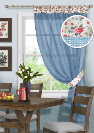 Штора на тесьме "Village B" 150х170 голубой