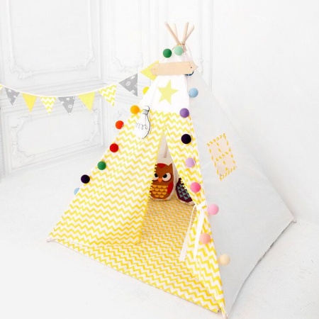 Вигвам для детей 'Зигзаг желтый'