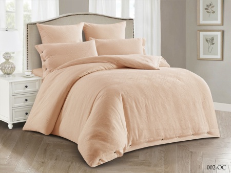 Постельное белье Евро Cleo Organic Cotton цвет нежно-бежевый