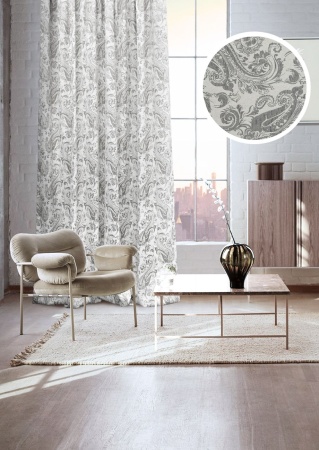 Штора на тесьме 200х280 см Paisley цвет светло-серый