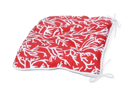 Сидушка на стул с завязками 40x40 см Red Corals с принтом
