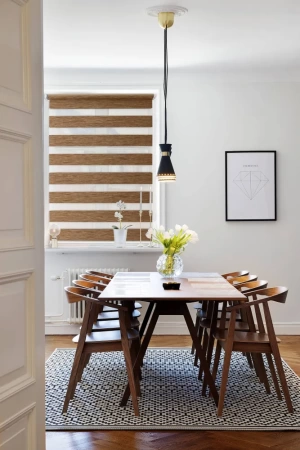 Рулонные шторы день ночь Канзас цвет коричневый