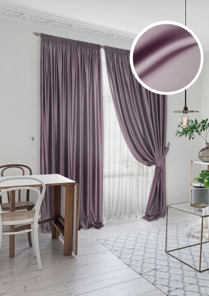 Комплект штор "Lindor-SH" 2 шторы - 220х270, тюль - 450х270 фиолетовый