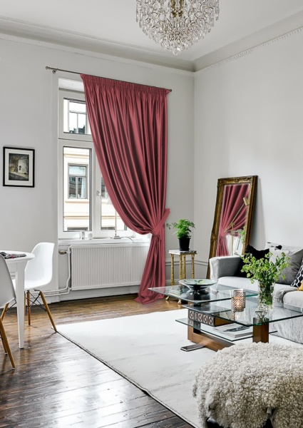 Портьера на тесьме "Lindor" 250x300 см цвет красный