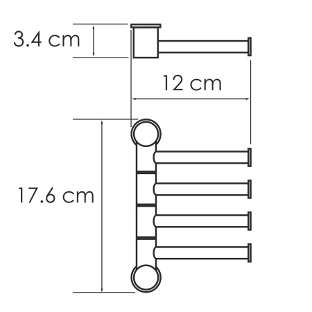 Держатель полотенец четверной K-1054POLISHED GOLD 