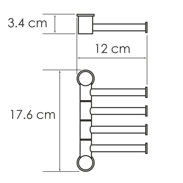 Держатель полотенец четверной K-1054POLISHED GOLD 