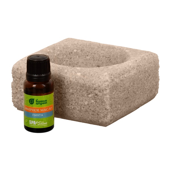 Ароманабор (соляной испаритель 700 г, масло эфирное Пихта 15 мл), для бани и сауны "Банные Штучки"