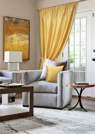 Штора на тесьме "Cosma" 136х270 цвет желтый