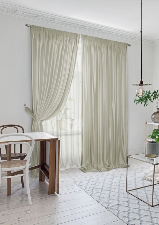 Комплект штор "Lindor-SH" 2 шторы - 220х270, тюль - 450х270 зеленый